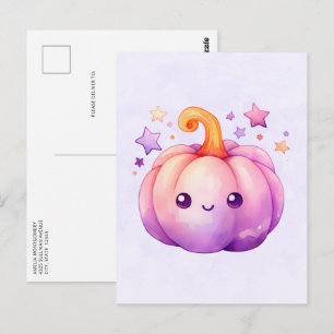 Pastellkürbis mit Sternen Süße Träumerei Postkarte