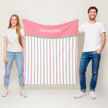 Pastelllachs Pink Aquamarin grüne Streifen Name