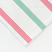 Pastelllachs Pink Aquamarin grüne Streifen Name Fleecedecke (Ecke)