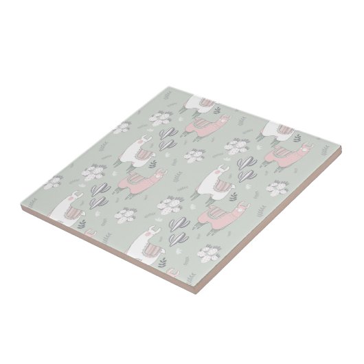 Pastelllama-Muster Fliese (Seite)