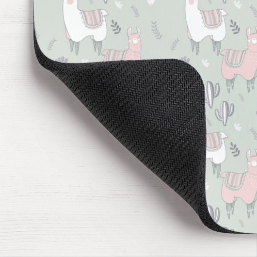 Pastelllama-Muster Mousepad (Ecke)