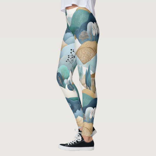 Pastelllandschaftsmuster Leggings (Links)