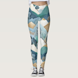 Pastelllandschaftsmuster Leggings