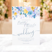 Pastelllavender grau-orangefarbene Winterhochzeit Einladung