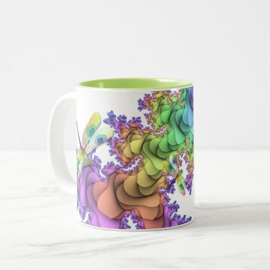 Pastelllibellen-Tasse Zweifarbige Tasse (Vorderseite Links)
