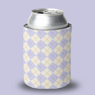 Pastelllila auf gelben Diamanten Argyles Muster Dosenkühler
