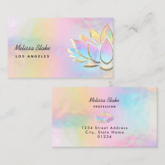 ・Pastelllotus Design Visitenkarte (Vorne/Hinten)
