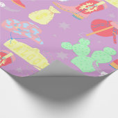 Pastellmädchen-Wildwest-Salon Geschenkpapier (Ecke)