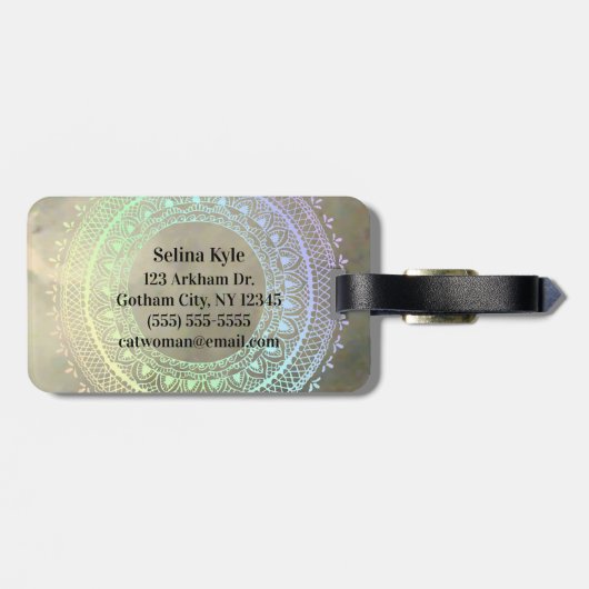 PastellMandala-Gepäckanhänger Gepäckanhänger (Rückseite horizontal)