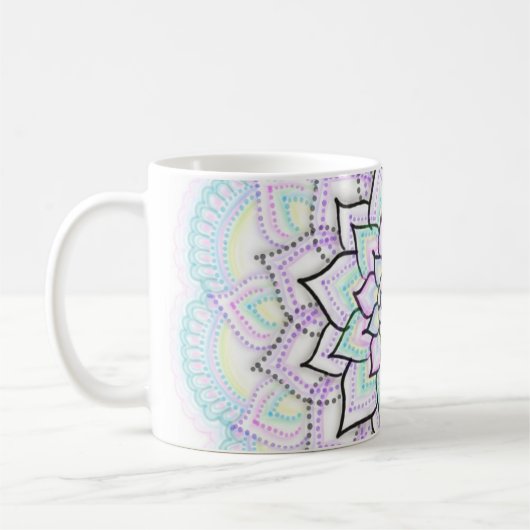 Pastellmandala-Kaffee - Tee-Tasse Kaffeetasse (Links)