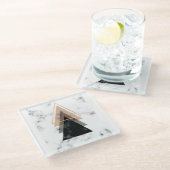 Pastellmarmordruck-Entwurf Glasuntersetzer (Schrägansicht)