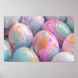 Pastellmarmoreier Poster
