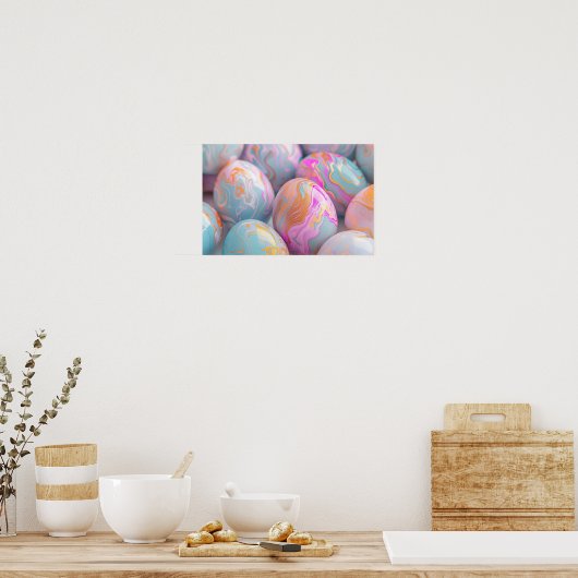 Pastellmarmoreier Poster (Küche)