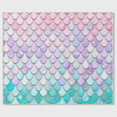 Pastellmeerjungfrau-Mädchen-Geschenk-Packpapier Geschenkpapier (Flach)