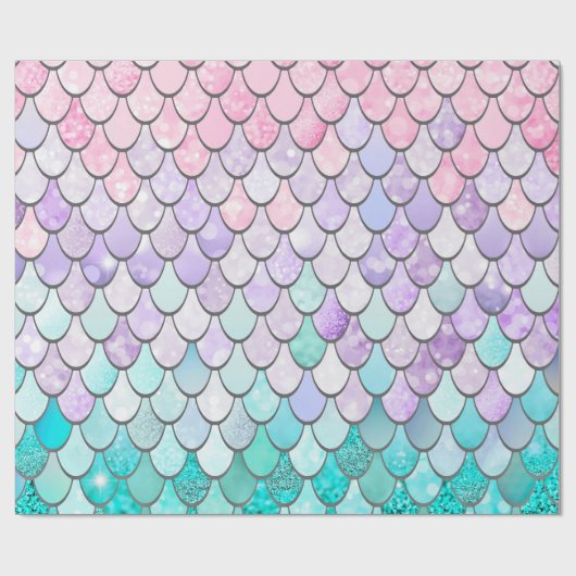 Pastellmeerjungfrau-Mädchen-Geschenk-Packpapier Geschenkpapier (Flach)