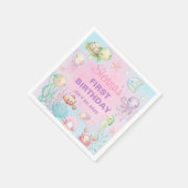 Pastellmeerleben Mädchen Geburtstagsnapkins aus Pa Serviette (Ecke)