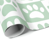 Pastellminze und weiße Hundebahnen auf den Quadrat Geschenkpapier (Rolleneckpunkt)