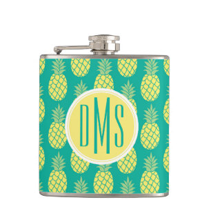 Pastellmonogramm der ananas- flachmann