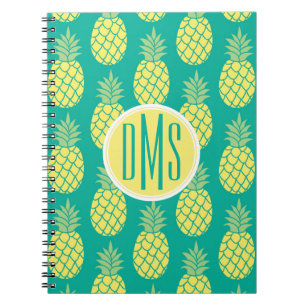 Pastellmonogramm der ananas- notizblock