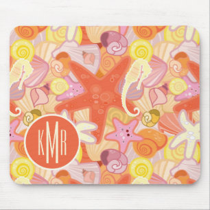 Pastellmonogramm der seegeschöpf-  mousepad