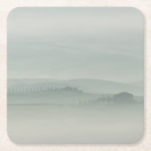 Pastellmorgen in nebeliger Toskana Rechteckiger Pappuntersetzer (Vorderseite)