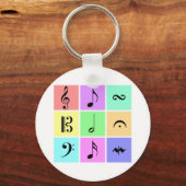 Pastellmusiksymbole Schlüsselanhänger (Vorderseite)