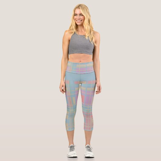 Pastellmuster Capri Leggings (Vorderseite)