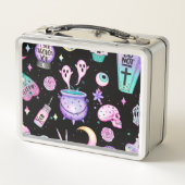 Pastellmuster dunkel metall brotdose (Rückseite)