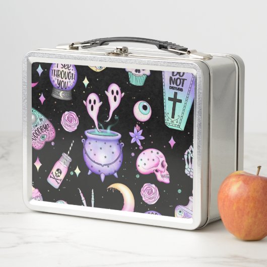 Pastellmuster dunkel metall brotdose (Beispiel)