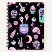 Pastellmuster dunkel notizblock (Vorderseite)