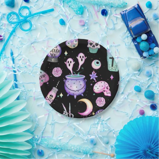 Pastellmuster dunkel pappteller (Party)