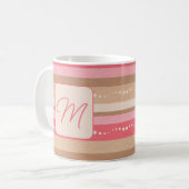 Pastellmuster für Monogramm und Streifen Kaffeetasse (Vorderseite Links)