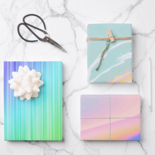 Pastellmuster Geschenkpapier Set (Vorderseite)