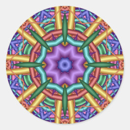 Pastellmuster Kaleidoskop Runder Aufkleber