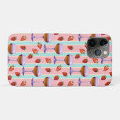 Pastellmuster mit Weingläsern und Erdbeeren Case-Mate iPhone Hülle (Rückseite (Horizontal))