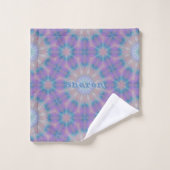 Pastellmutter Perlmuster Name Monogramm | Badhandtuch Set (Waschlappen)