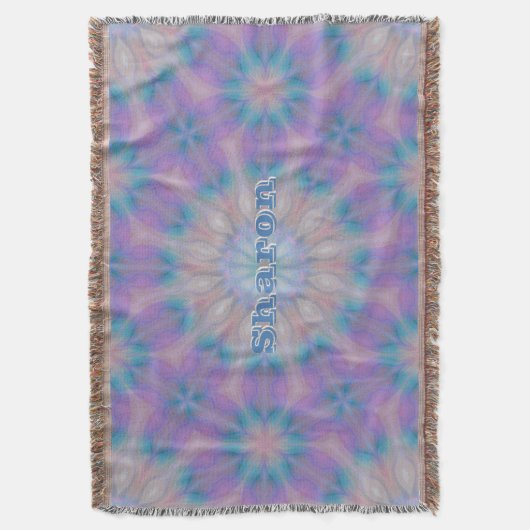 Pastellmutter Perlmuster Name Monogramm | Decke (Vorderseite Vertikal)