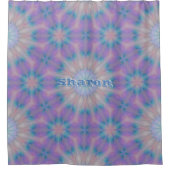 Pastellmutter Perlmuster Name Monogramm | Duschvorhang (Vorderseite)