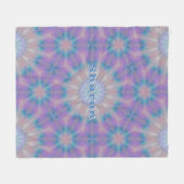 Pastellmutter Perlmuster Name Monogramm | Fleecedecke (Vorderseite (Horizontal))