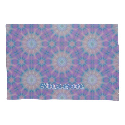 Pastellmutter Perlmuster Name Monogramm | Kissenbezug (Vorderseite-Links)