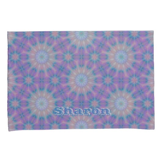 Pastellmutter Perlmuster Name Monogramm | Kissenbezug (Vorderseite-Rechts)