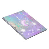 Pastellnachthimmel leuchtende Sterne Notizblock (Rechte Seite)