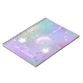Pastellnachthimmel leuchtende Sterne Notizblock (Linke Seite)