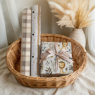 Pastellneutrale Jungtiere Geschenkpapier Set