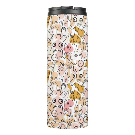 pastellneutrales Muster Thermosbecher (Rückseite)