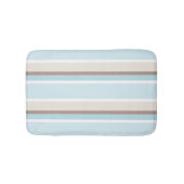 PastellOcean Blau Beige Braun Weiße Streifen Muste Badematte (Vorderseite)