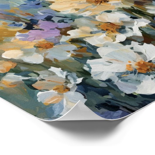 Pastellölmalerei auf Wildblume Poster (Ecke)