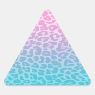 PastellOmbre Leopard Dreieckiger Aufkleber