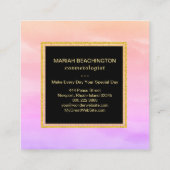 *~* PastellOmbre Steigungs-Lavendel-Rosa abstrakt Quadratische Visitenkarte (Rückseite)