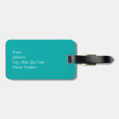 PastellOmbre Streifen mit aquamarinem Monogramm Gepäckanhänger (Rückseite horizontal)